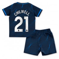 Chelsea Ben Chilwell #21 Udebane Trøje Børn 2023-24 Kortærmet (+ Korte bukser)